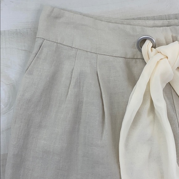 L’Academie Mina High Waist Linen Blend Pants Nude - Picture 5 of 12